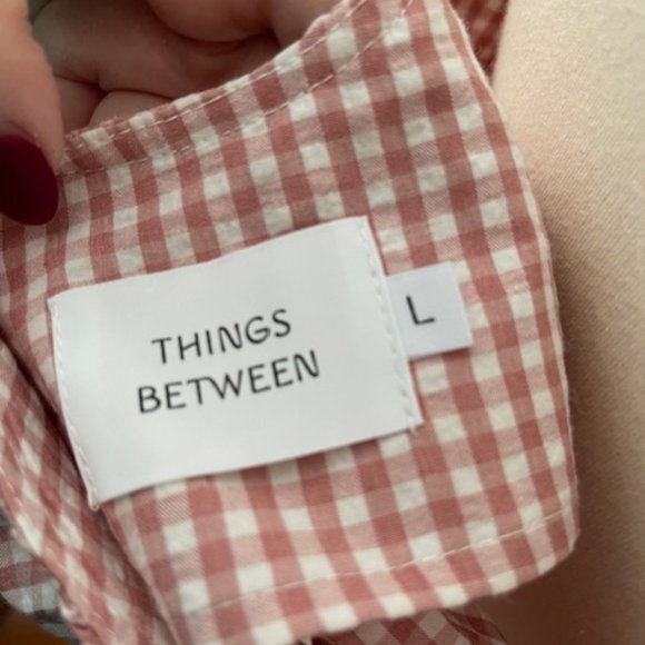 Gingham Patterned, Flowy Top - Picture 3 of 3